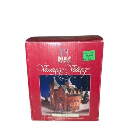 Holiday Time 1991 Vintage Village Church Hand Painted Porcelain Building Mini - Picture 6 of 12